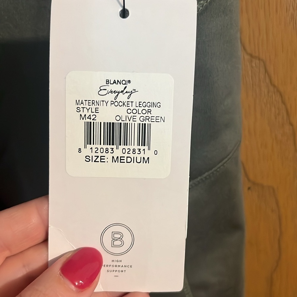 Blanqi‎ Olive Green Maternity Pocket Leggings NWT Medium - Picture 6 of 13